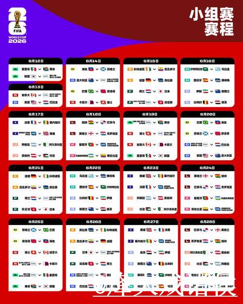 2026世界杯比赛全程赛程一览